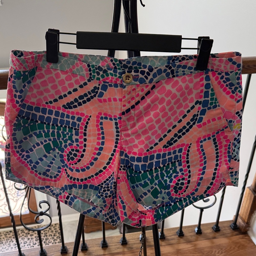 Lilly Pulitzer Pink and Blue High Waist Shorts